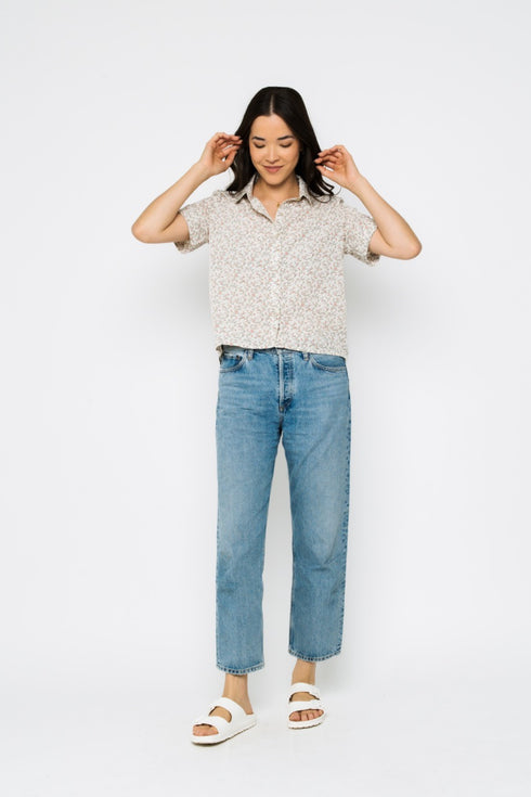Nina-Roll Cuff Short Sleeve Shirt